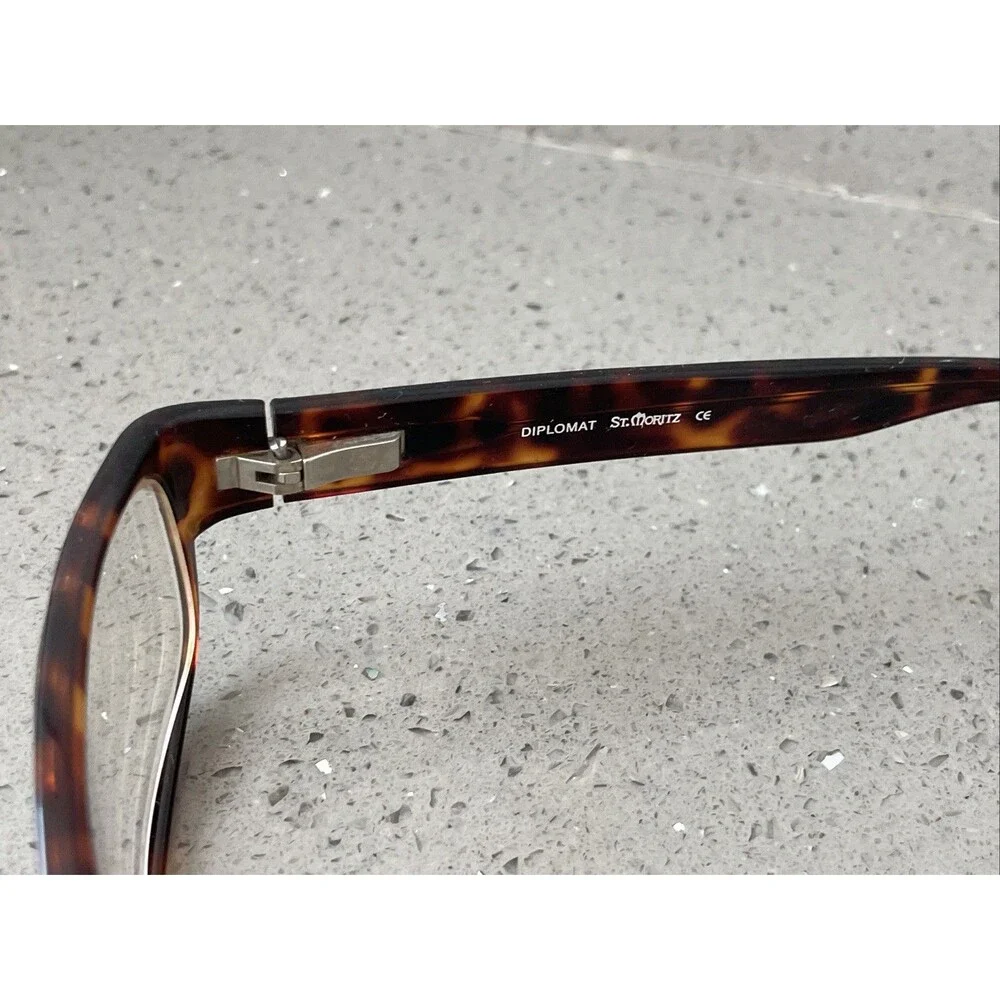 St Moritz Diplomat Tortoise Eyeglasses Eye Glasses Frames ONLY 55-16-145 brown